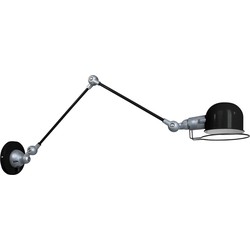 Mexlite - wandlamp - Davin - zwart - aluminium metaal - bedlampje - E14 - 7656ZW