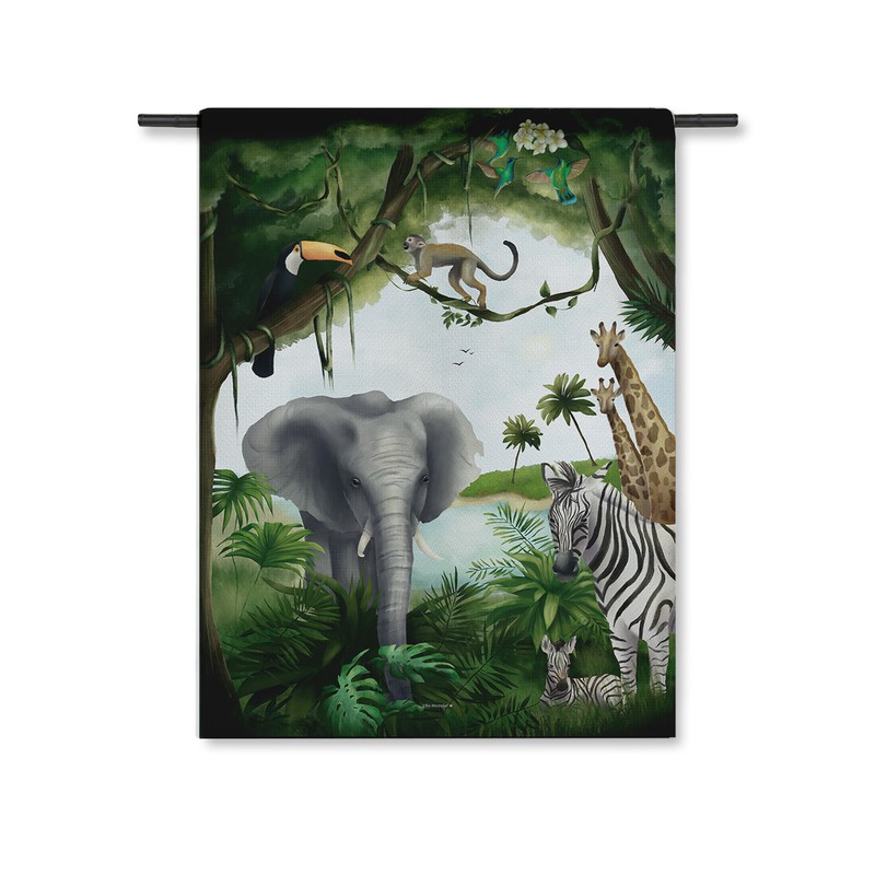 Wandkleed dieren jungle (120 centimeter x 160 centimeter) - 