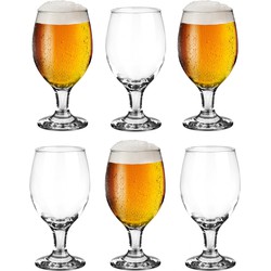 Glasmark Bierglazen - 6x - op voet - 360 ml - glas - speciaal bier - Bierglazen