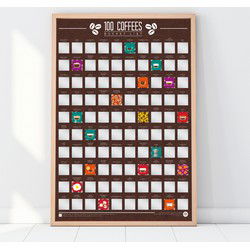 Gift Republic Scratch Poster - 100 Koffie