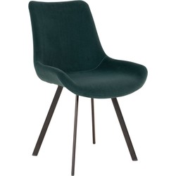 Memphis Dining Chair - Chair in green velvet with black legs - set of 2
