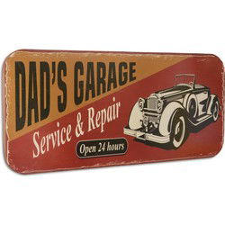 Blikken muurplaat "garage open 24h"