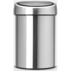 Touch Bin afvalemmer, 3 liter - Matt Steel Fingerprint Proof