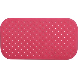 MSV Douche/bad anti-slip mat badkamer - rubber - fuchsia roze - 36 x 76 cm - Badmatjes