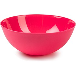 Plasticforte Serveerschaal/Saladeschaal - D25 x H10 cm - kunststof - fuchsia roze - 2,5 liter - Serveerschalen