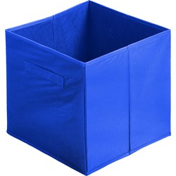 Urban Living Opbergmand/kastmand Square Box - karton/kunststof - 29 liter - blauw - 31 x 31 x 31 cm - Opbergmanden