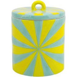 Deco Jar -Swirl - Dolomite -  Yellow/Mint - 11x11x14,5cm