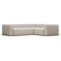 Kave Home - Blok beige 3-zits hoekbank 290 x 230 cm / 230 x 290 cm