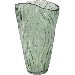 Vaas glas l22,5b14,5h35 cm groen