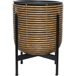 Pot polyrattan d21 h28 cm bruin - Decoris