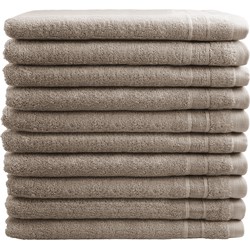 OUTLET BADTEXTIEL - set van 10 - washand 16x21 - taupe