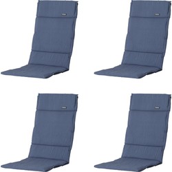 Madison -  Tuinkussen Fiber Deluxe Panama safier blue - Ca. 125x50 cm - Set van 4