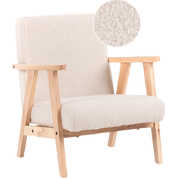 Beliani LINDE - Fauteuil-Beige-Bouclé