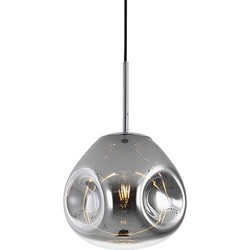 Hanglamp Blown Glass - Chroom - Small - 25x22cm