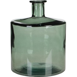 Mica Decorations Guan Fles Vaas - H26 x Ø21 cm - Gerecycled Glas - Groen