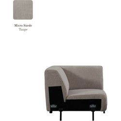 LABEL51 Bank Nero - Taupe - Micro Suede - Hoek