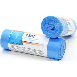 Afvalzakken/vuilniszakken - 20x - 120 liter - blauw - incl. handvaten - Vuilniszakken