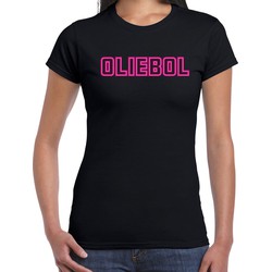 Bellatio Decorations Fout kersttrui t-shirt voor dames - oliebol - roze - oliebollen - nieuwjaar L - kerst t-shirts