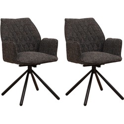 Eetkamerstoelen Set van 2 Novan chenille