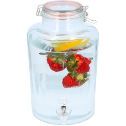 Drank dispenser/limonadetap - 8 liter - glas - met kraantje - Drankdispensers