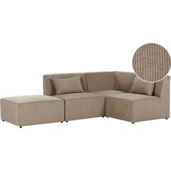 LEMVIG - Hoekbank 3-zits - Taupe - Linkszijdig - Corduroy