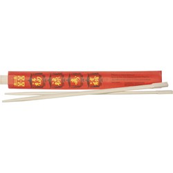 Eetstokjes gemaakt van bamboe in rood papieren zakje 2x stuks - Eetstokjes