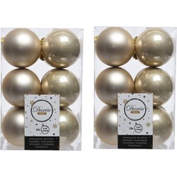72x Kunststof kerstballen glanzend/mat licht parel/champagne 6 cm kerstboom versiering/decoratie - Kerstbal