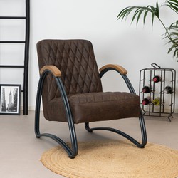 Industriële fauteuil Ivy eco-leer bruin