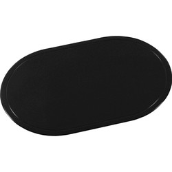 6x Zwarte ovale onderleggers/placemats voor borden 28 x 44 cm - Placemats
