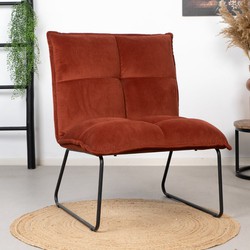 Velvet fauteuil Malaga koper
