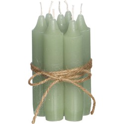 Diner kaarsen set 7 stuks H. 11 cm groen - Hortus