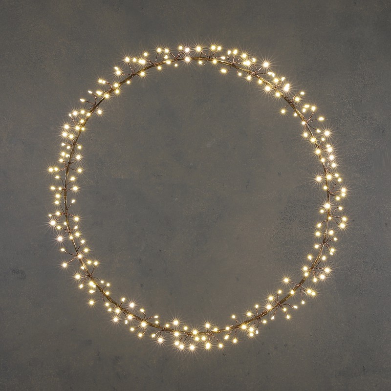 Luca Lighting Lichtkrans met Warm Witte LED Verlichting - Ø50 cm - Zwart - 