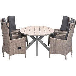 Garden Impressions Collin tuinset 7-delig - Tulli tuintafel 220x115 cm - light teak vironwood