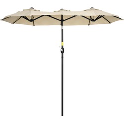 4goodz Outsunny Duo-parasol 295x152 cm - brede parasol - Zand