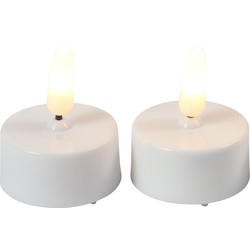 Countryfield LED kaarsjes theelichtjes - 2x stuks - wit - warm wit - LED kaarsen