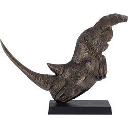 PTMD Iriss Brass casted alu rhino statue black base