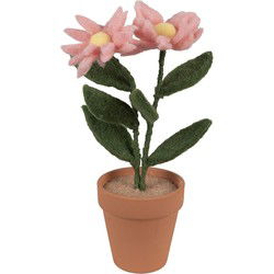 Clayre & Eef Decoratie Bloem Roze Textiel