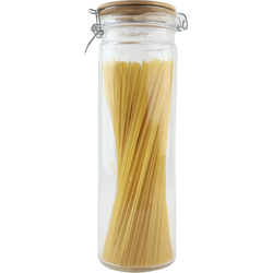 OTIX Spaghetti Voorraadpot - Weckpot - Glas - Bamboe - 33x10cm - 1900ml - Bewaardoos