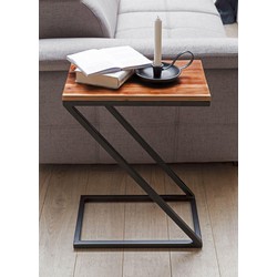 Pippa Design houten bijzettafel in Z-vorm - hout en zwart