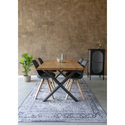 Eetkamerstoel Zwart - Kunstleer & Hout - Zithoogte 48cm - Set van 2