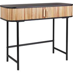 CARNEY - Sidetable - Zwart/Bruin - Paulowniahout