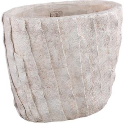 PTMD Bloempot Illaria - 30x15x28 cm - Cement - Brons