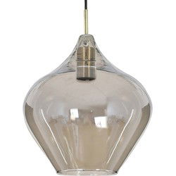 Light & Living - hanglamp - Rakel - brons - glas smoke glas - Ø 27cm - E27 - 2937527