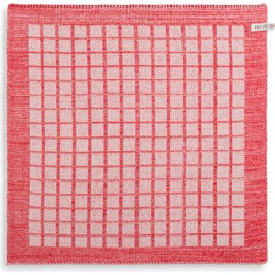 Knit Factory Gebreide Keukendoek - Keukenhanddoek Alice - Ecru/Rood - 50x50 cm