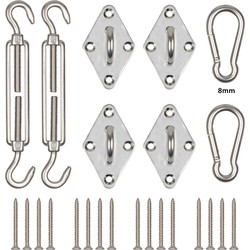 Kopu® schaduwdoek montageset RVS 8mm