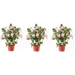 2x Lichtroze fuchsia kunstplant in pot 30 cm voor binnen - Kunstplanten