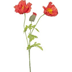 Greenmoods Kunstbloem Poppy - Papaver rhoeas - Nep plant - 1 Stuk - 73cm - Rood -