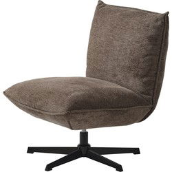 Fauteuil Bruin Stof - Draaibaar - 83x70x88cm - Fraser