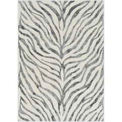 Boho Zebra Tapijt CYBELE - DonkerGrijs/Beige - 160x220 cm