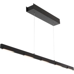 5-lichts zwartkleurige hanglamp Steinhauer Bloc Transparant